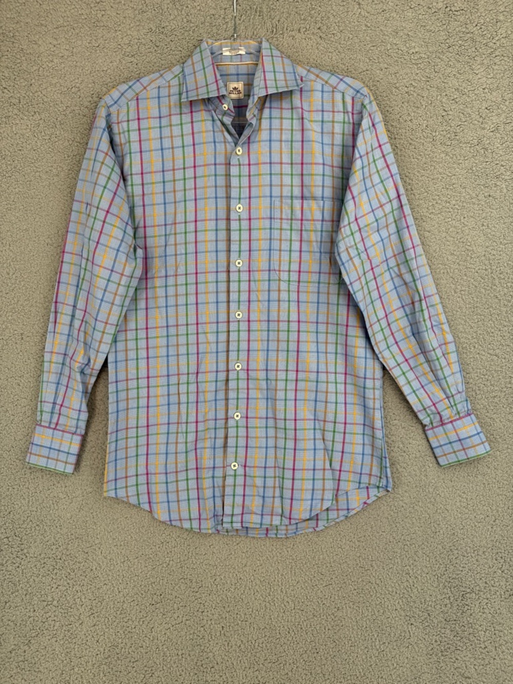 Peter Millar Men’s Small long sleeve colorful button up shirt Plaid Multi-Color